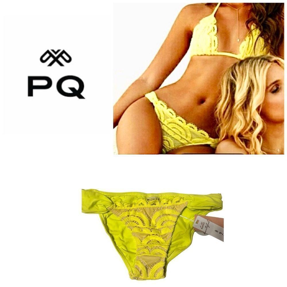 New. Pilyq lace fanned teeny bikini bottoms. Small